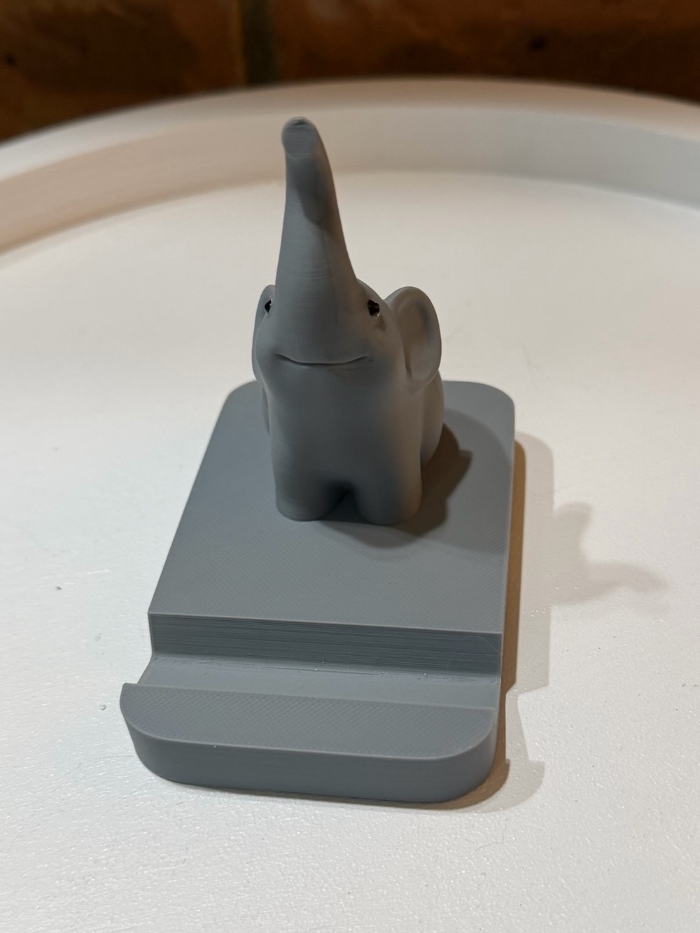 Hand Crafted 3D Printed Gray Elephant Phone Stand NWOT